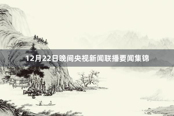 12月22日晚间央视新闻联播要闻集锦